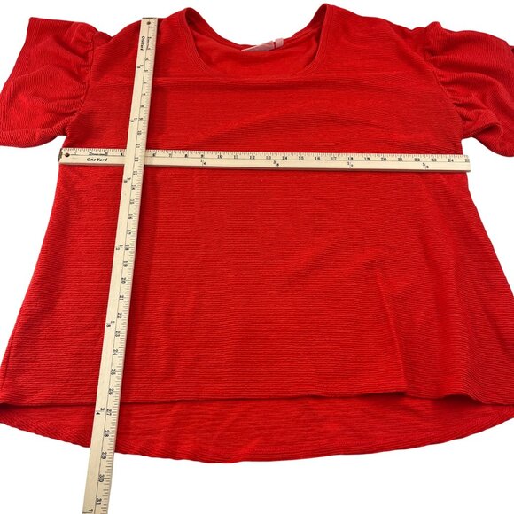Evri Womens Short Sleeve Top Size 1X Plus Red - Picture 3 of 5
